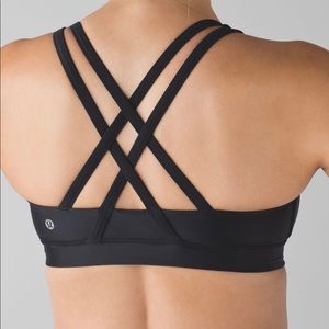 Lululemon Sports Bra Black Energy Strappy Size 4